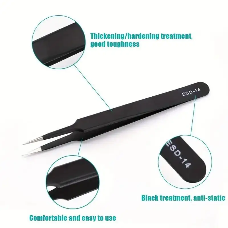6pcs Precision Long Tweezers S - огляд і ціна Electronics Repair Tools