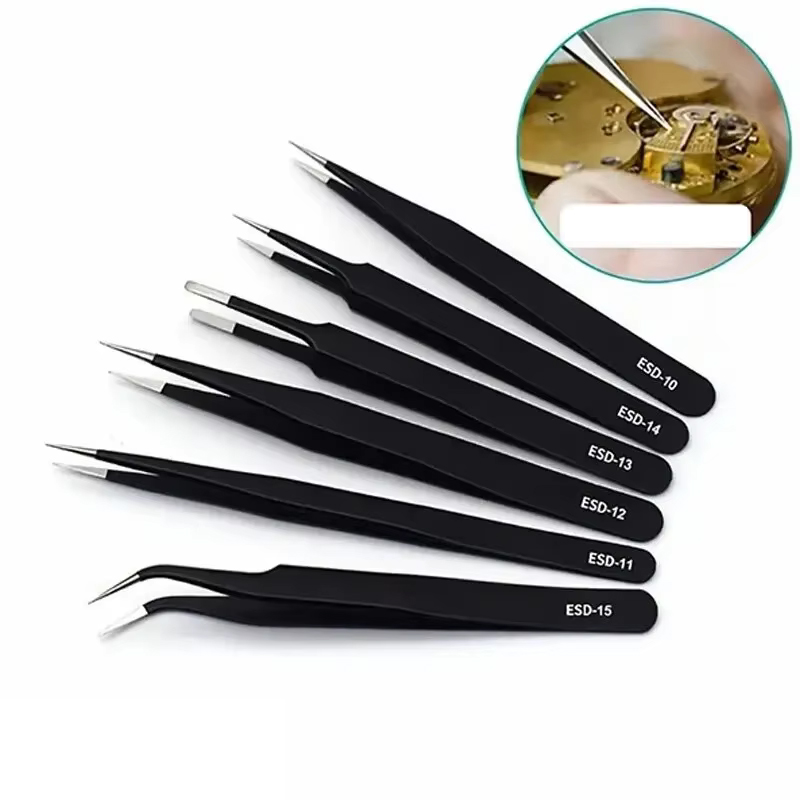 6pcs Precision Long Tweezers S - огляд і ціна Electronics Repair Tools