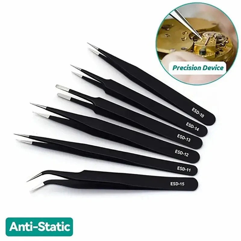 6pcs Precision Long Tweezers S - огляд і ціна Electronics Repair Tools